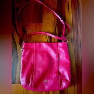 Coach hobo with crossbody strap red leather